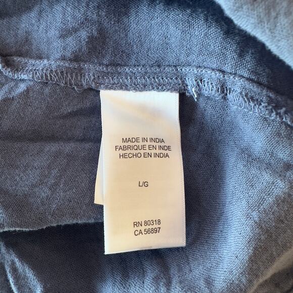 NWT Lucky Brand Embroidered Mini Peasant Dress Size L Nightshadow Blue Bohemian - Picture 9 of 11